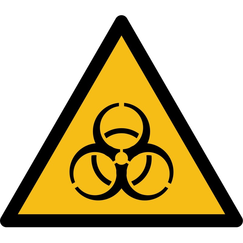 Autocollant vinyl - Danger risque biologique - L.200mm x H.200mm